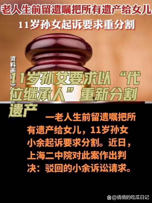 老人留遗嘱把所有遗产给女儿,未成年孙女起诉要求重新分割,法院判了