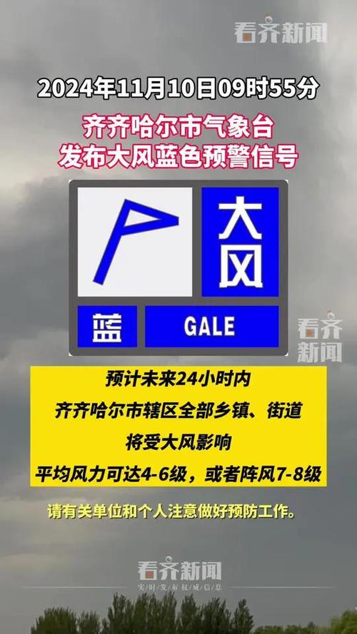 黑龙江省齐齐哈尔市发布大风蓝色预警_3