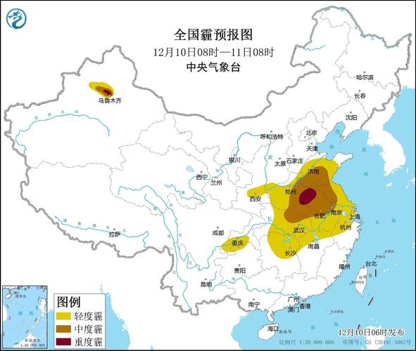 元旦假期首日华北黄淮仍有雾和霾天气,湖南北部等地能见度不足500米
