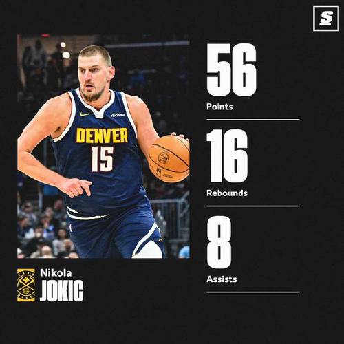 约基奇连续两场比赛至少砍45+10+5!比肩张伯伦&贝勒