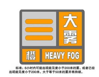 辽宁省本溪市发布大雾橙色预警