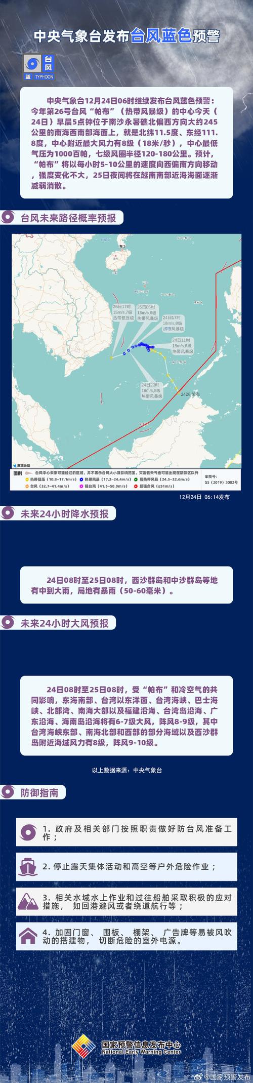 福建省光泽县发布台风蓝色预警