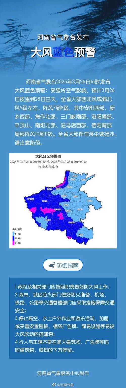 河南省滑县发布大风蓝色预警