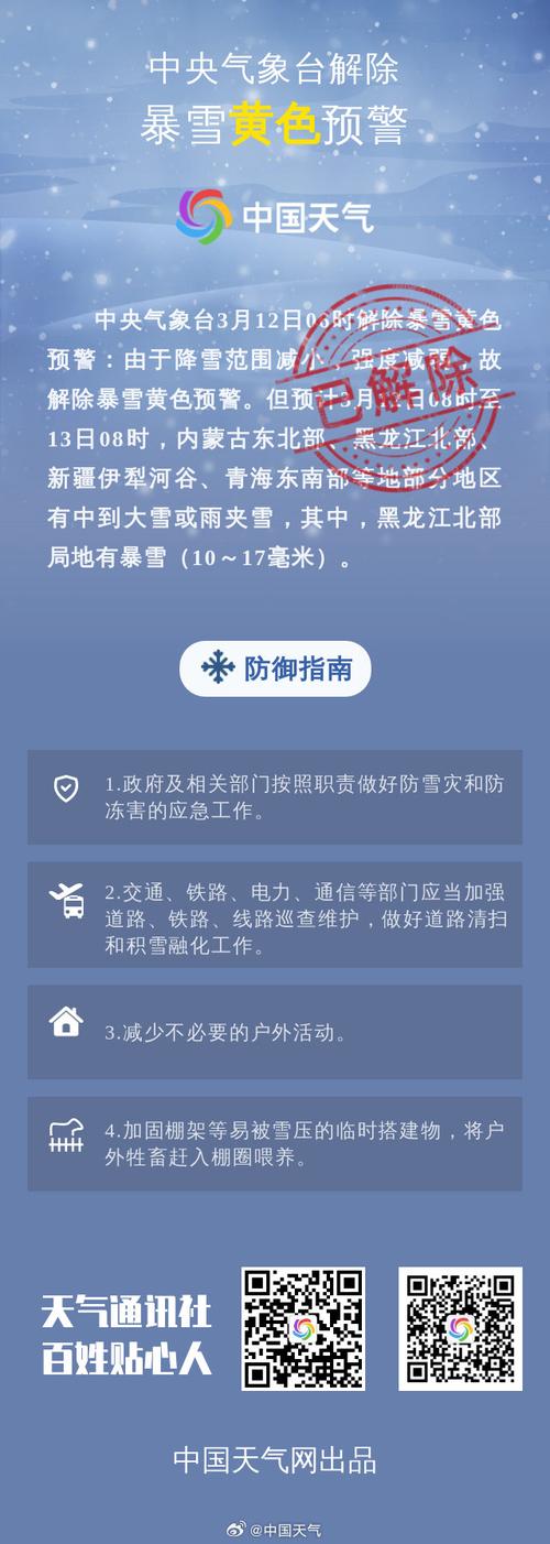 黑龙江省塔河县发布暴雪黄色预警