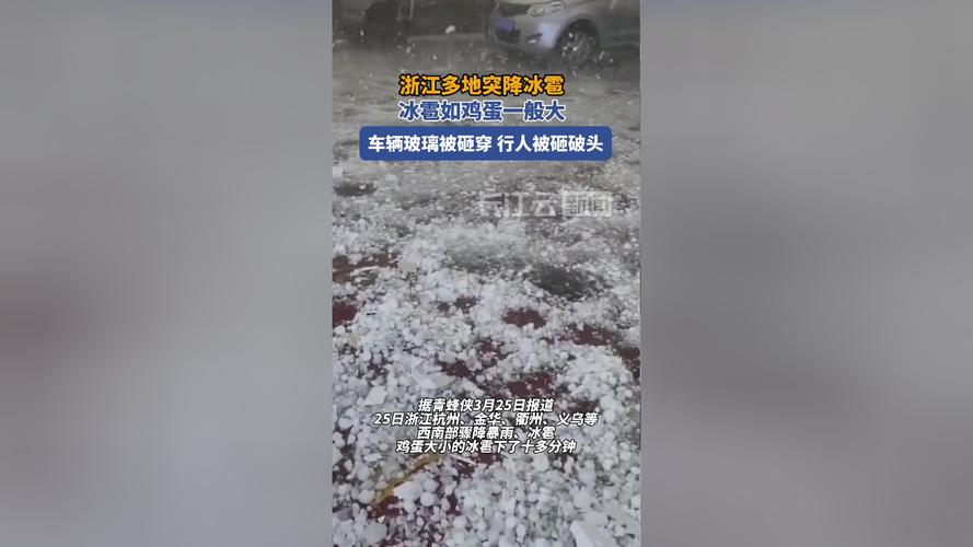 浙江多地出现暴雨冰雹天气 部分车辆、农业设施受损 赔付工作正在进行