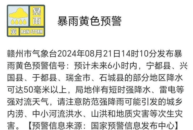 江西省赣州市发布雷电黄色预警_5