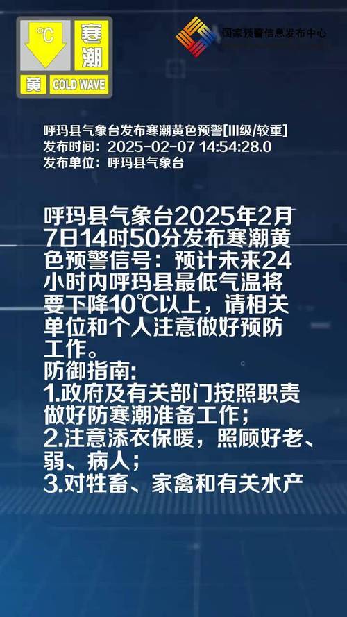内蒙古自治区土默特右旗发布寒潮黄色预警